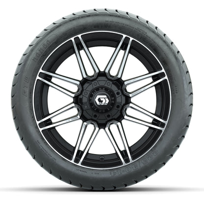 GTW Stealth Black/Machined 14 in Wheels with 225/30-14 Mamba Street Tires – Full Set