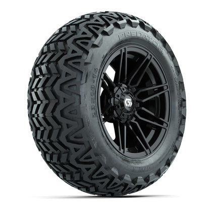 GTW® Stealth Gloss Black 14 in Wheels with 23x10-14 Predator All-Terrain Tires – Full Set
