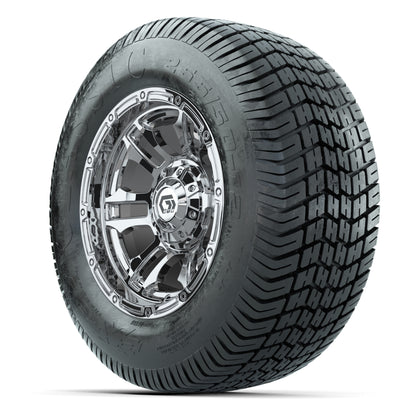 GTW® Shogun Chrome 12 in Wheels with 255/50-12 Excel Classic Street Tires – Full Set