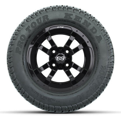 GTW Storm Trooper Black 10 in Wheels with 205/50-10 Kenda Pro Tour Steet Tires – Full Set
