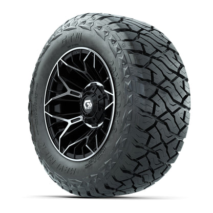 GTW® Stellar Black/Machined 12 in Wheels with 23x10-R12 Maverick All-Terrain Tires – Full Set
