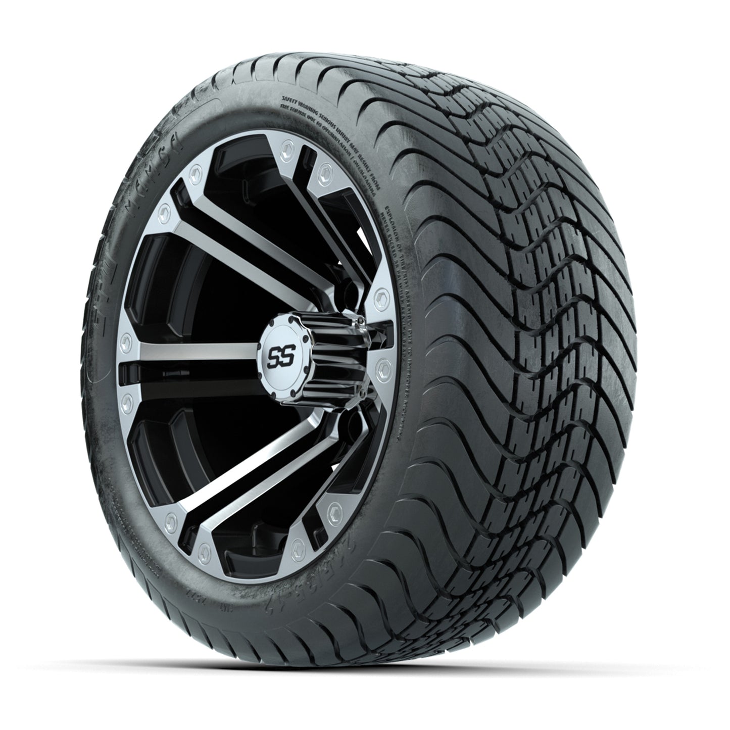 12” GTW Specter Black and Machined Wheels with 18” Mamba Street Tires – Set of 4