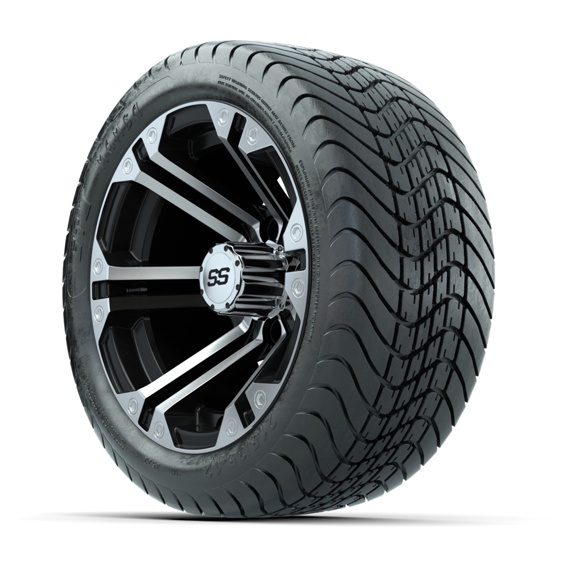 12” GTW Specter Black and Machined Wheels with 18” Mamba Street Tires – Set of 4