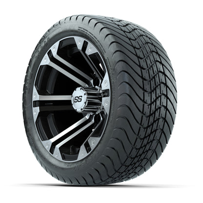 12” GTW Specter Black and Machined Wheels with 18” Mamba Street Tires – Set of 4