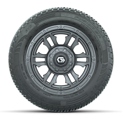 GTW® Shogun Gunmetal 12 in Wheels with 215/50-R12 Fusion S/R Steel Belt Radial Tires - Full Set