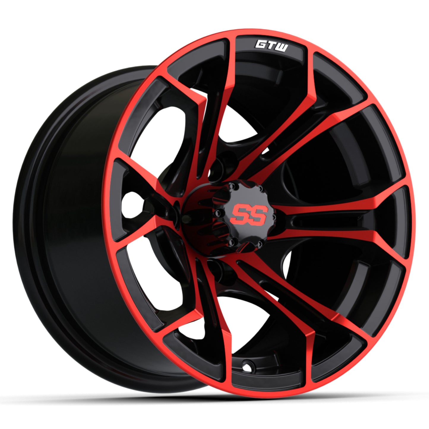 12'' GTW® Spyder Black with Red Accents Wheel