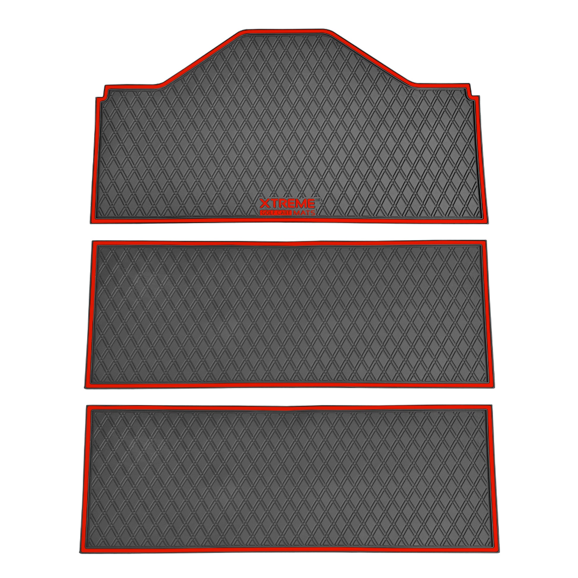 Xtreme Front & Two Middle Floor Mats for Evolution D5 Ranger & Maverick – Black/Red