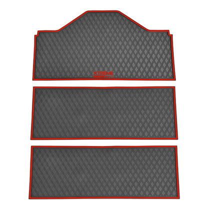 Xtreme Front & Two Middle Floor Mats for Evolution D5 Ranger & Maverick – Black/Red