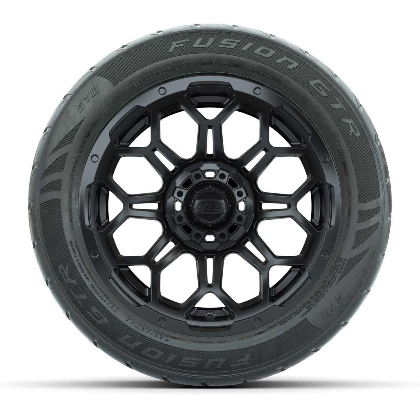 Set of (4) 14 in GTW Bravo Wheels with 255/45-R14 Fusion GTR Street Tires