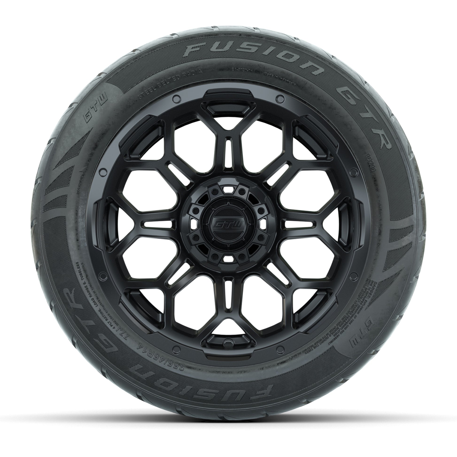 Set of (4) 14 in GTW Bravo Wheels with 255/45-R14 Fusion GTR Street Tires