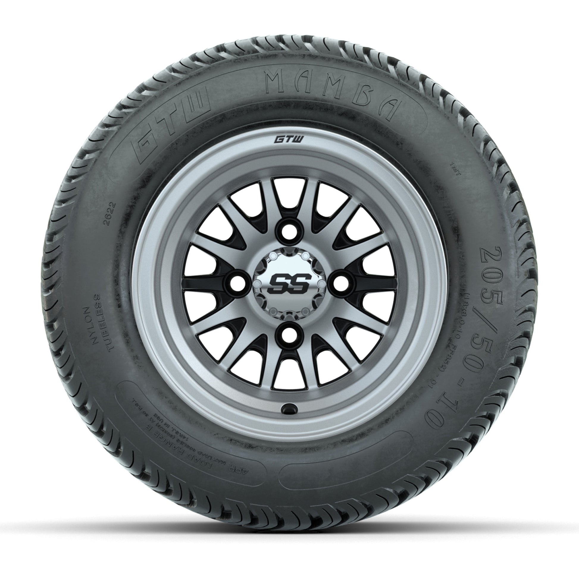 Set of (4) 10 in GTW Medusa Wheels with 205/50-10 Mamba Street Tires
