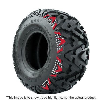 GTW Spyder Silver Brush 10 in Wheels with 20x10-10 Barrage Mud Tires - Full Set