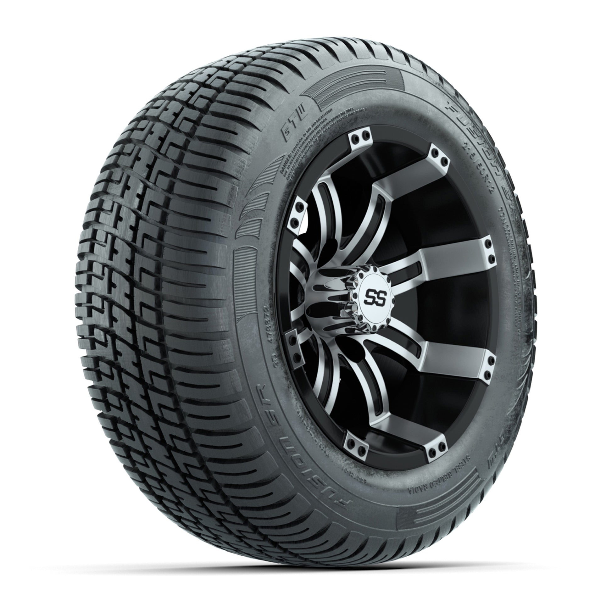 Set of (4) 12 in GTW Tempest Wheels with 215/50-R12 Fusion S/R Street Tires