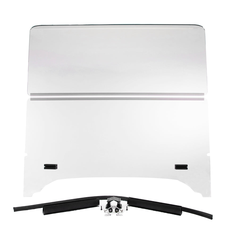 RedDot EZGO TXT Clear 1/4” Foldiing Windshield with Rubber Trim for Storm Body Kits with 1” Struts (Years 1994.5-Up)
