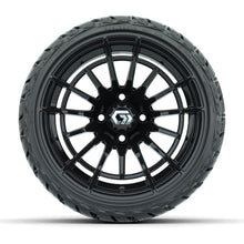 GTW Boost Gloss Black 14 in Wheels with 205/35-R14 Maverick Low-Profile All-Terrain Tires – Full Set