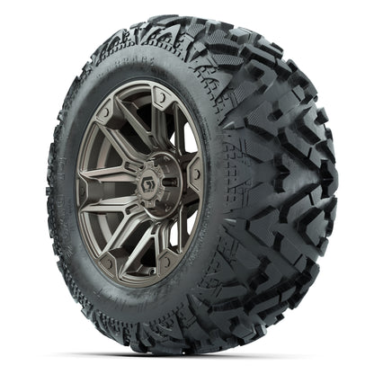 GTW Graffiti Bronze/Black 14 in Wheels with 25x10-14 Barrage Mud Tires – Full Set