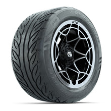 GTW® Nexus Black with Silver Face 14 in Wheels with 255/45-R14 Fusion GTR Steel Belt Radial Street Tires – Full Set