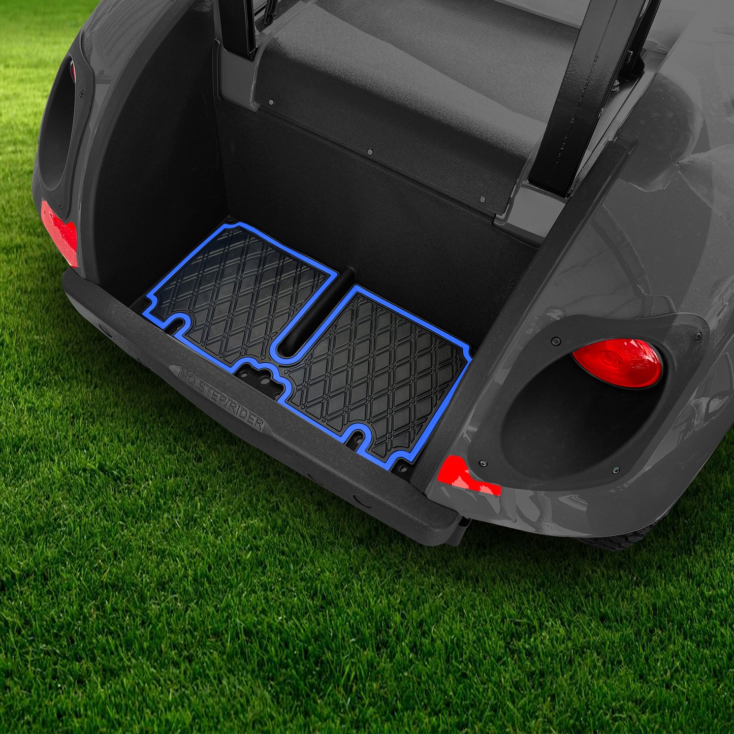 Xtreme Bag Well Mats for EZGO TXT - Black/Blue