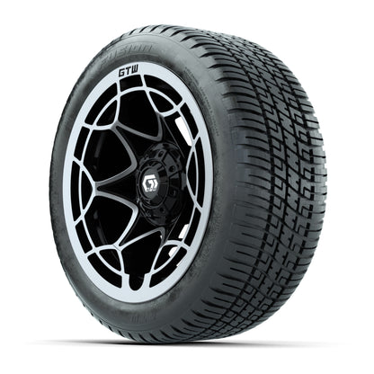 GTW® Nexus Gloss Black/Silver 14 in Wheels with 205/30-14 Fusion Street Tires – Full Set