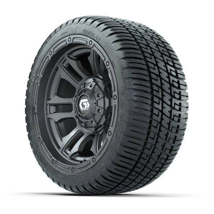GTW® Shogun Gunmetal 12 in Wheels with 205/30-12 Fusion Street Tires – Full Set