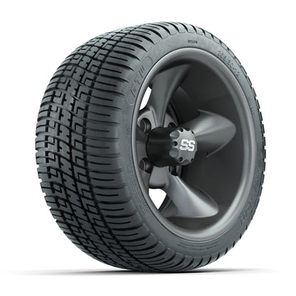 GTW® Godfather Matte Gray 12 in Wheels with 205/30-12 Fusion Street Tires – Full Set