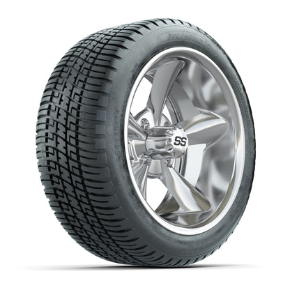 GTW® Godfather Chrome 14 in Wheels with 205/30-R14 Fusion Street Tires – Full Set