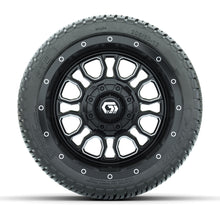 GTW® Volt Black/Machined 12 in Wheels with 205/30-12 Fusion Street Tires – Full Set