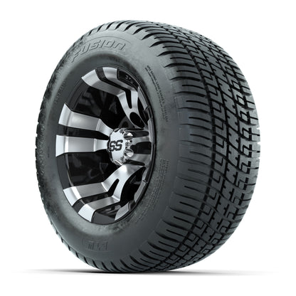 GTW Vampire Black and Machined 10 in Wheels with 18in Fusion Street Tires – Set of 4