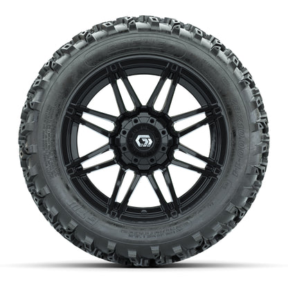 GTW® Stealth Gloss Black 14 in Wheels with 23X10-14 Rogue All-Terrain Tires – Full Set