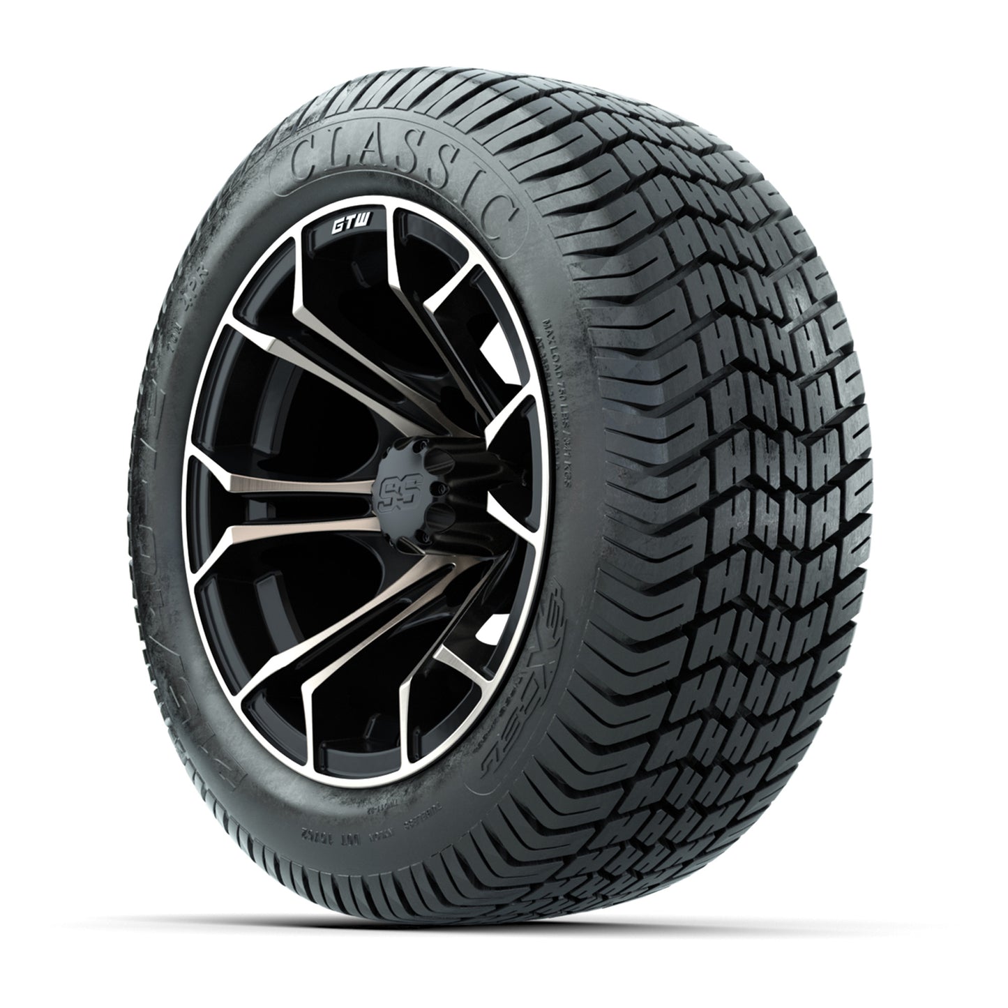 GTW® Spyder Matte Black/Bronze 12 in Wheels with 215/40-12 Excel Classic Street Tires – Full Set