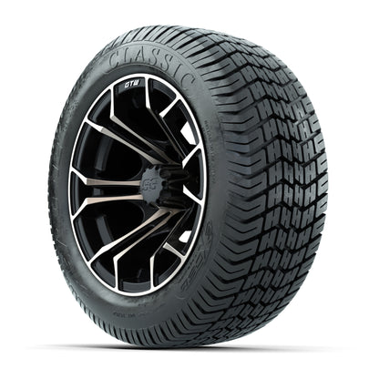 GTW® Spyder Matte Black/Bronze 12 in Wheels with 215/40-12 Excel Classic Street Tires – Full Set