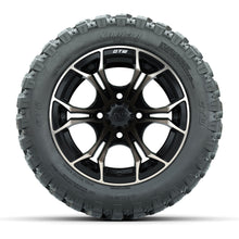GTW® Spyder Matte Black/Bronze 12 in Wheels with 22X11-R12 Nomad Steel Belt Radial All-Terrain Tires – Full Set