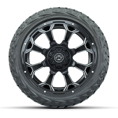 GTW Raven Matte Black 14 in Wheels with 23x10.00-R14 Maverick All-Terrain Tires – Full Set