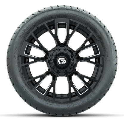 GTW Vandal Matte Black/Machined 14 in Wheels with 225/30-14 Mamba Street Tires – Full Set
