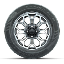 GTW® Bravo Matte Gray/Machined 14 in Wheels with 255/45-R14 Fusion GTR Steel Belt Radial Street Tires – Full Set