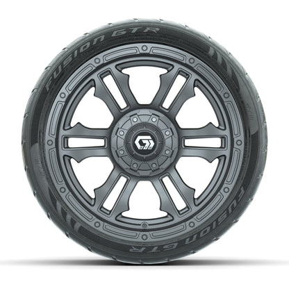 GTW® Shogun Gunmetal 14 in Wheels with 205/40-R14 Fusion GTR Steel Belted Street Tires – Full Set
