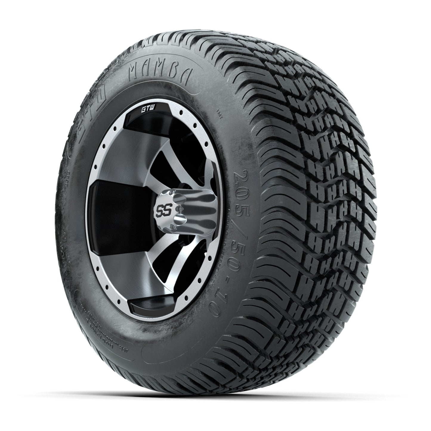 Set of (4) 10 in GTW Storm Trooper Wheels with 205/50-10 Mamba Street Tires