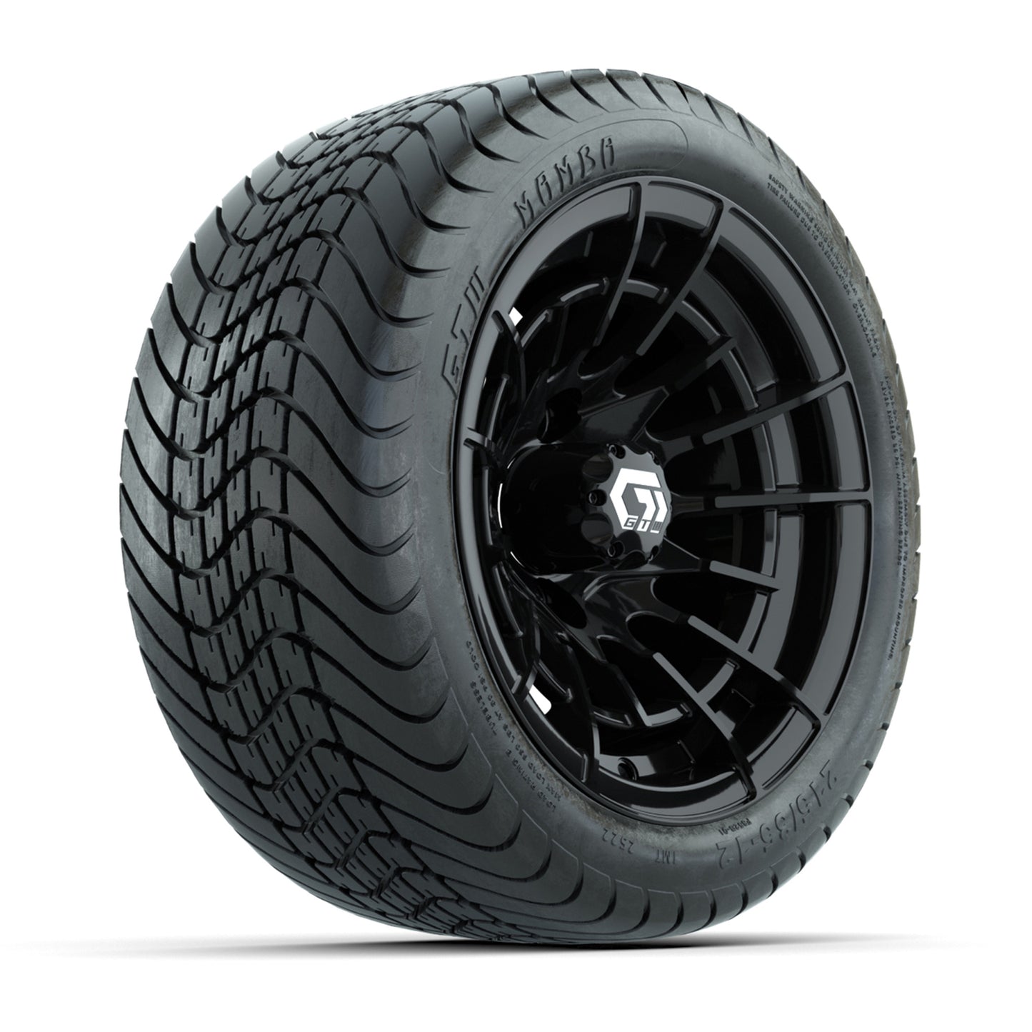 GTW® Boost Gloss Black 12 in Wheels with 215/35-12 Mamba Street Tires – Full Set
