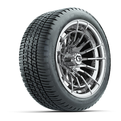 GTW® Boost Chrome 14 in Wheels with 205/30-14 Fusion Street Tires – Full Set