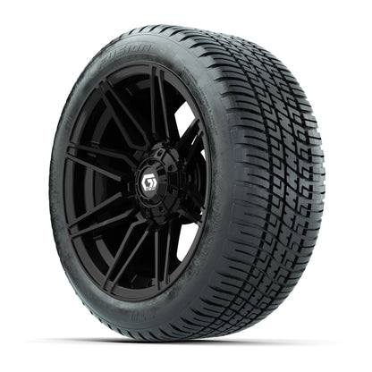GTW® Stealth Gloss Black 14 in Wheels with 205/30-14 Fusion Street Tires – Full Set