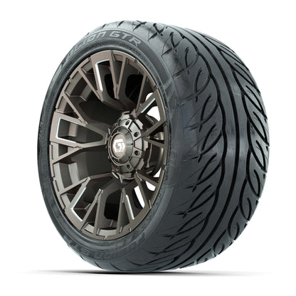 GTW® Vandal Bronze/Machined 14 in Wheels with 225/40-R14 Fusion GTR Steel Belt Radial Street Tires – Full Set