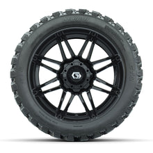 GTW® Stealth Black/Machined 14 in Wheels with 23X10-R14 Nomad Steel Belt Radial All-Terrain Tires – Full Set