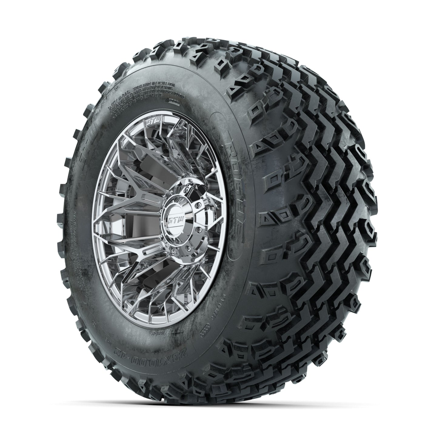 GTW Stellar Chrome 12 in Wheels with 23x10.00-12 Rogue All Terrain Tires - Full Set
