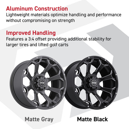Set of (4) 14 in GTW Raven Wheels with 23x10-14 GTW Nomad All-Terrain Tires