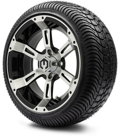 MODZ® 14" Ambush Machined Black Wheels & Street Tires Combo
