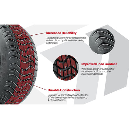 GTW Godfather Chrome 10 in Wheels with 205/50-10 Mamba Street Tires – Full Set