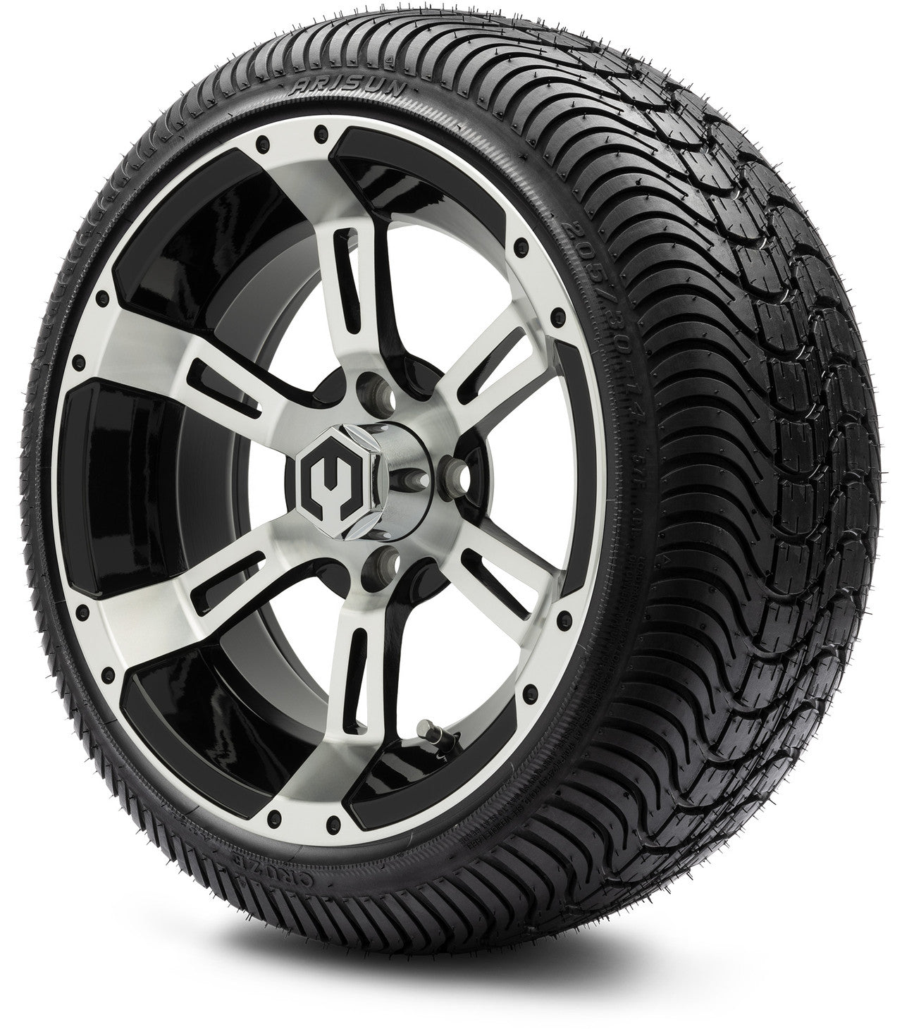 MODZ® 14" Ambush Machined Black Wheels & Street Tires Combo