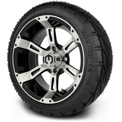 MODZ® 14" Ambush Machined Black Wheels & Street Tires Combo