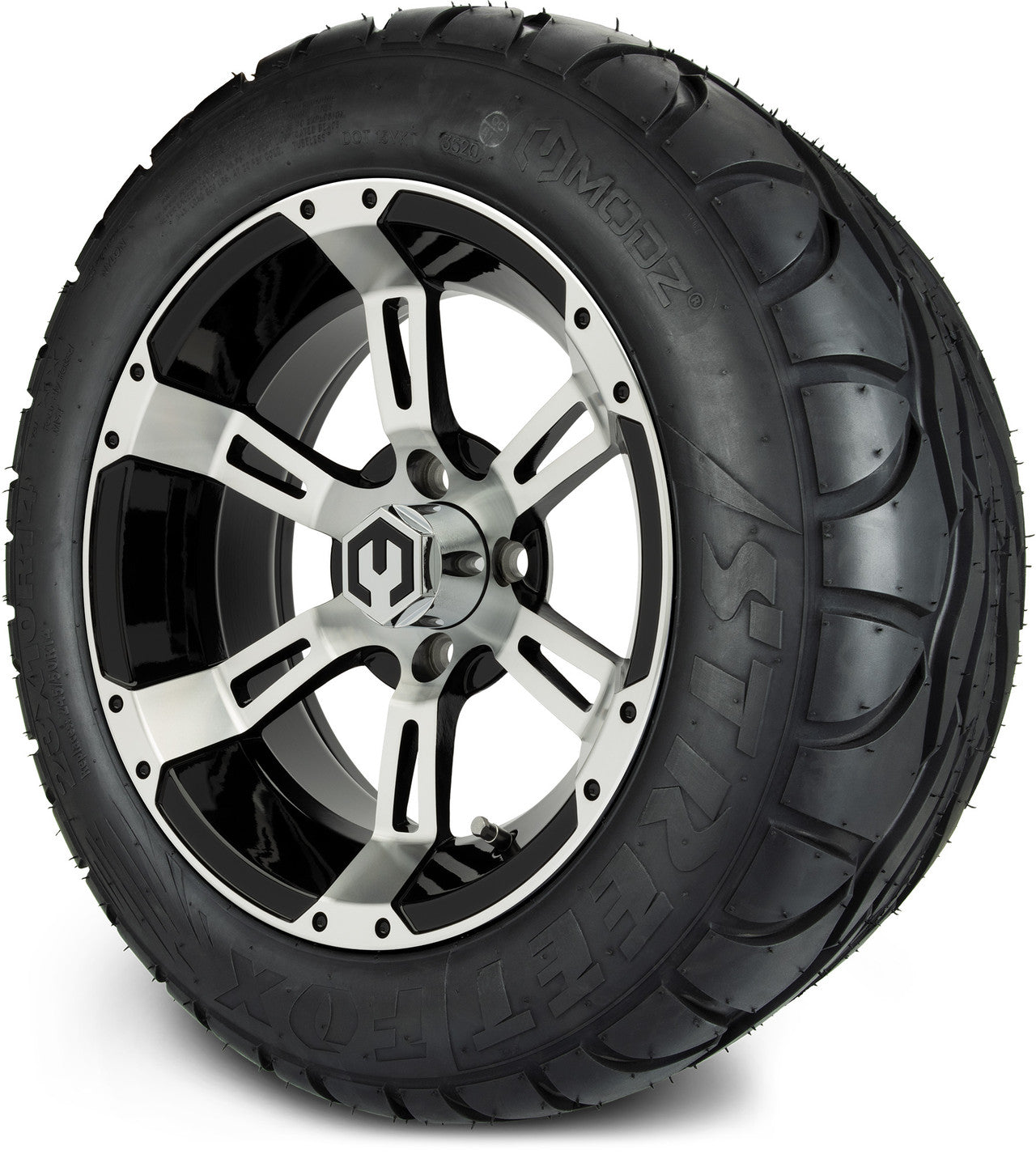 MODZ® 14" Ambush Machined Black Wheels & Street Tires Combo
