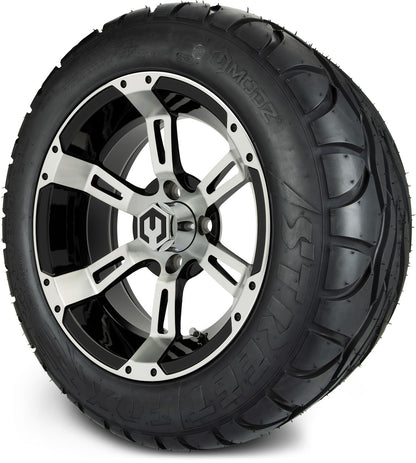 MODZ® 14" Ambush Machined Black Wheels & Street Tires Combo